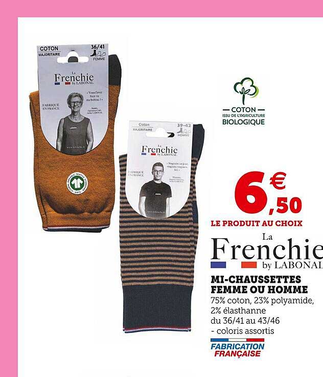 mi-chaussettes femme ou homme la frenchie