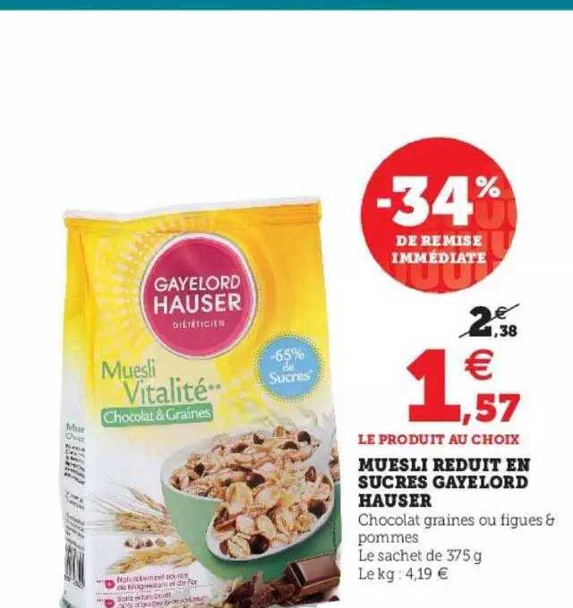 muesli réduit en sucres gayelord hauser