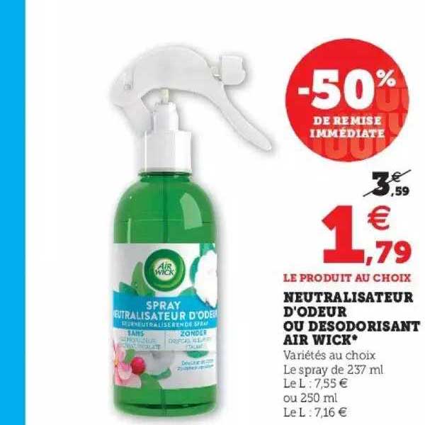neutralisateur d'odeur ou désodorisant air wick