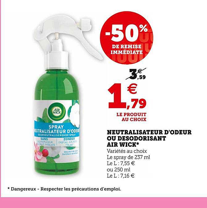 neutralisateur d'odeur ou désodorisant air wick