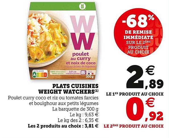 plats cuisinés weight watchers