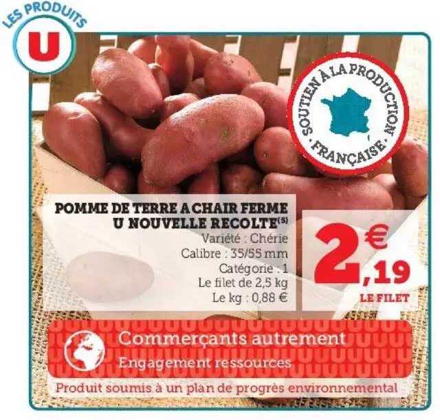 pomme de terre à chair ferme u nouvelle récolte