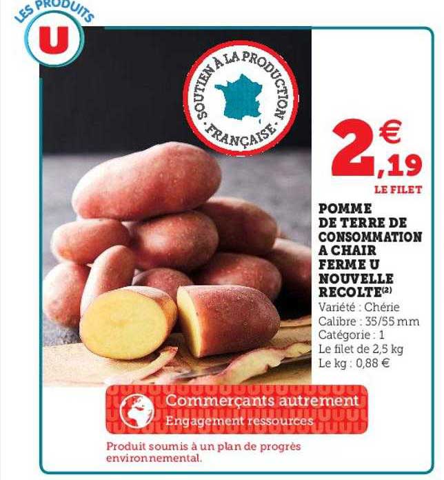 pomme de terre de consommation à chair ferme u nouvelle récolte