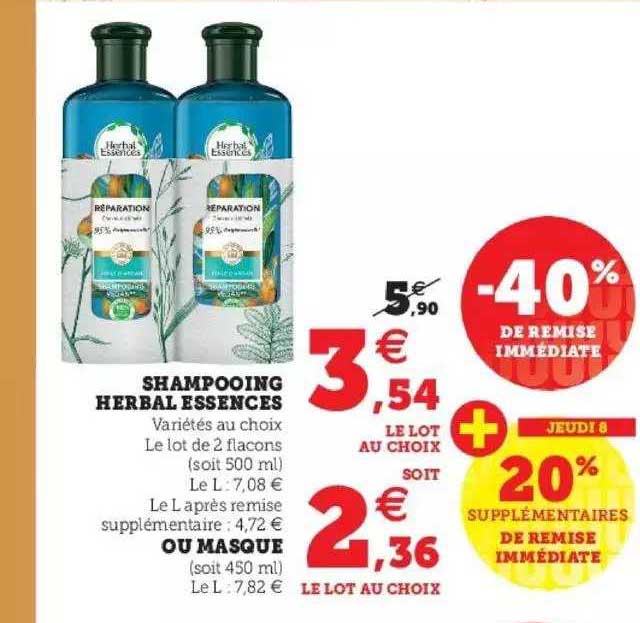 shampooing herbal essences ou masque