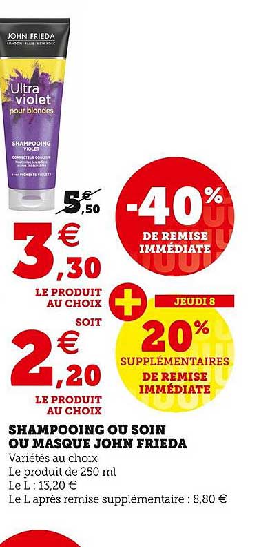 shampooing ou soin ou masque john frieda