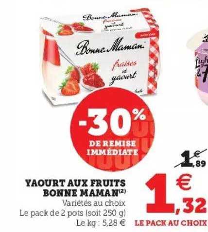 yaourt aux fruits bonne maman