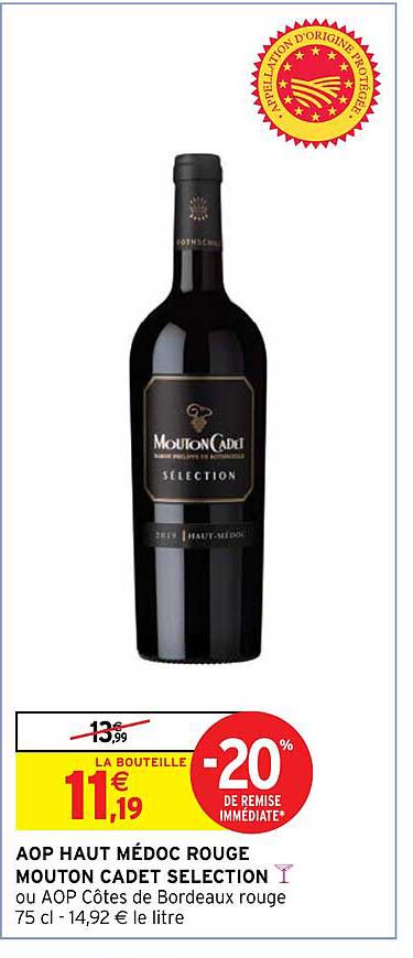 aop haut médoc rouge mouton cadet sélection