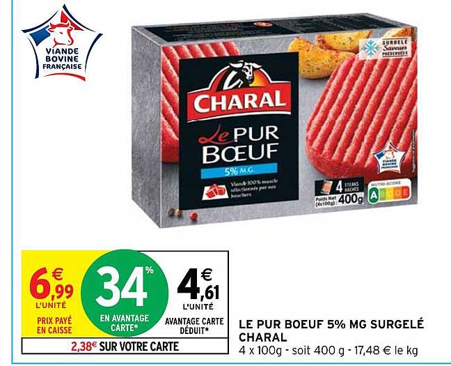 Le Pur Bœuf 5% Mg Surgelé Charal