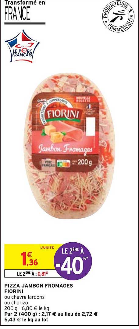 Pizza Jambon Fromages Fiorini