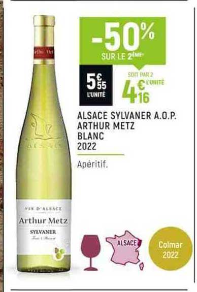 alsace sylvaner a.o.p. arthur metz blanc 2022
