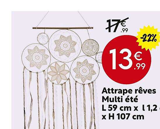 attrape rêves multi été l 59 cm x l 1,2 cm x h 107 cm