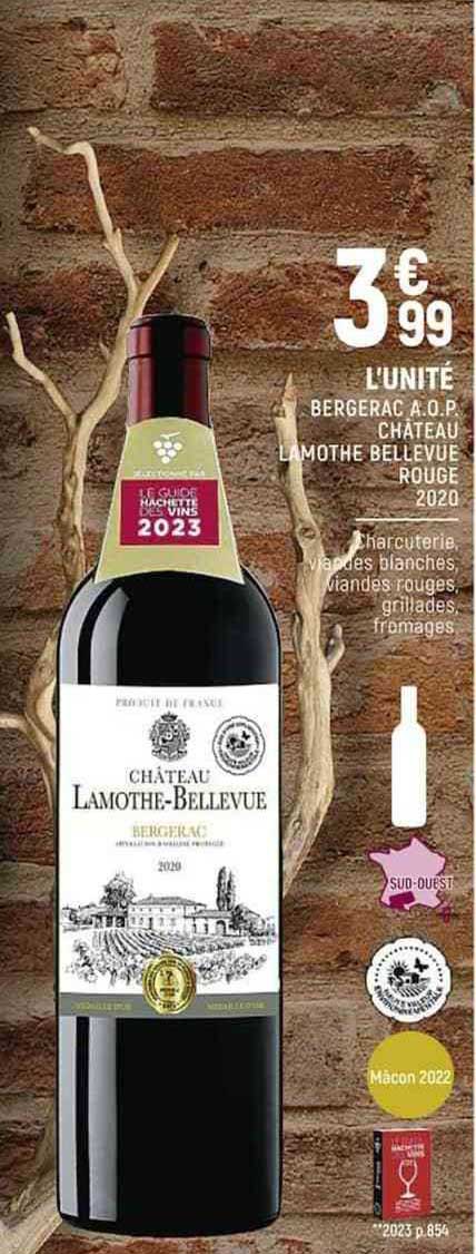 bergerac a.o.p. château lamothe bellevue rouge 2020