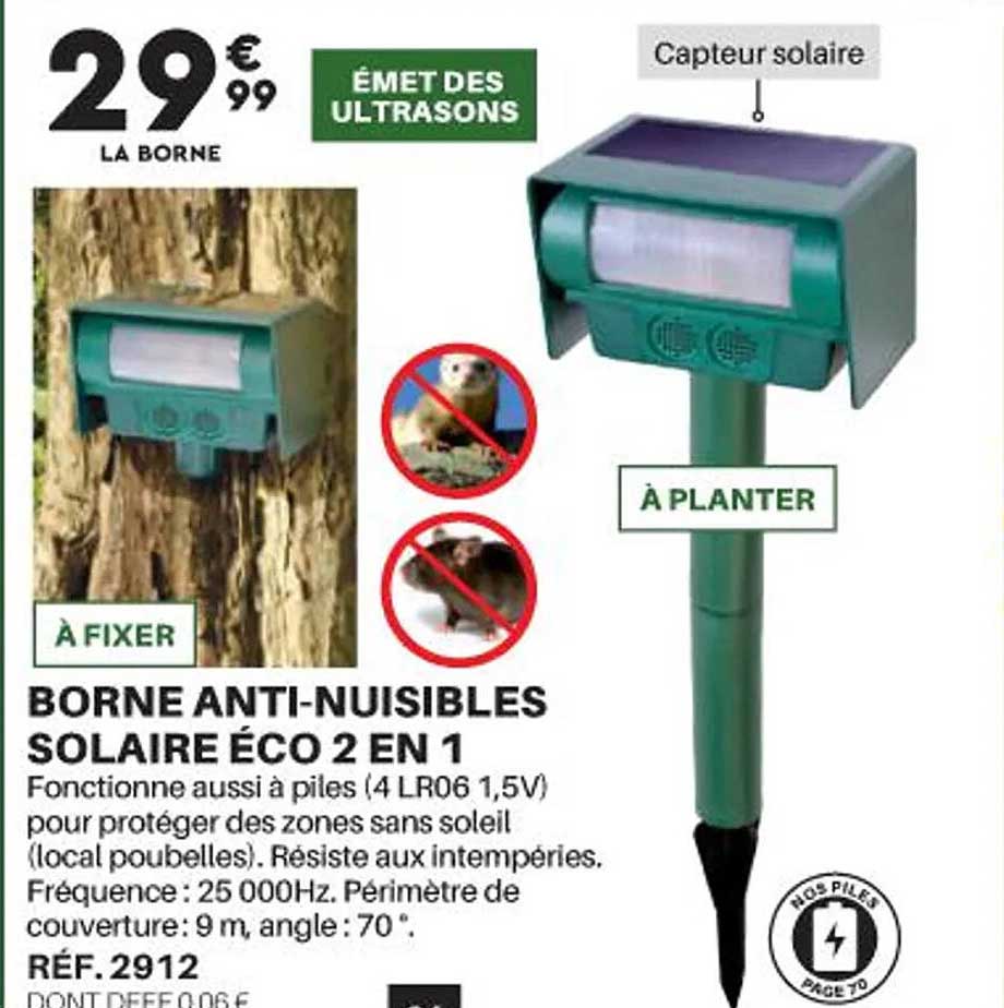 borne anti-nuisibles solaire éco 2en1