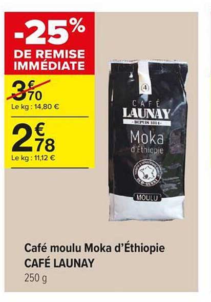 café moulu moka d'éthiopie café launay