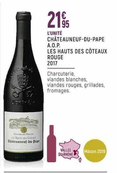 châteauneuf-du-pape a.o.p. les hauts des côteaux rouge 2017