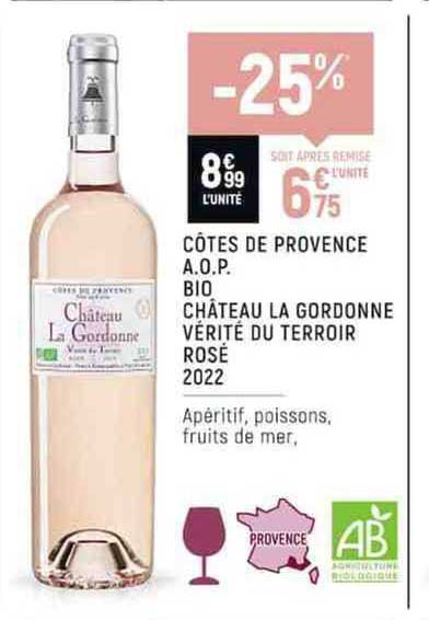 côtes de provence a.o.p. bio château la gordonne vérité du terroir rosé 2022
