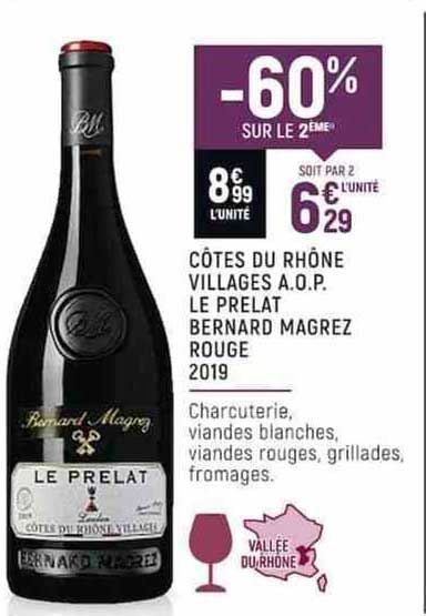 côtes du rhône villages a.o.p. le prelat bernard magrez rouge 2019