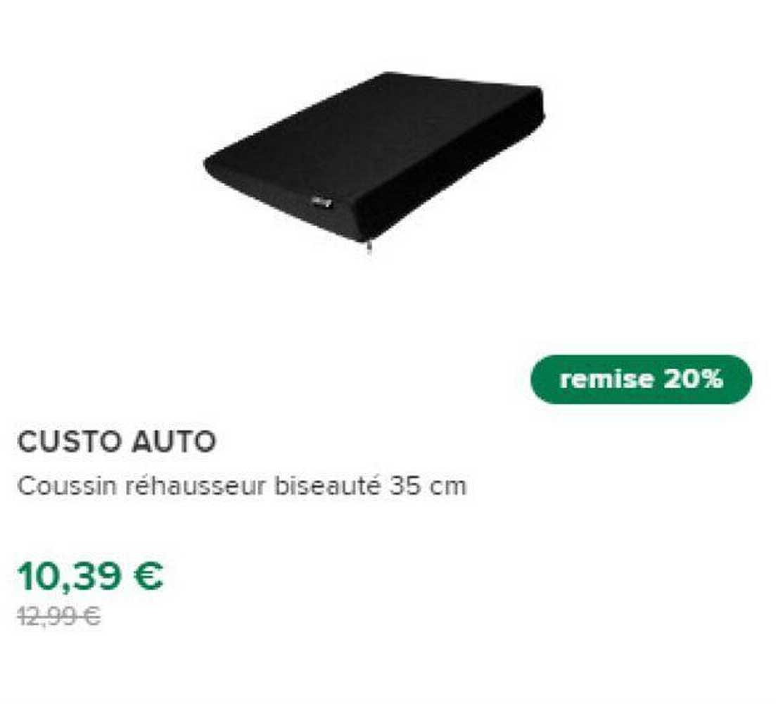 coussin rehausseur biseauté 35 cm custo auto