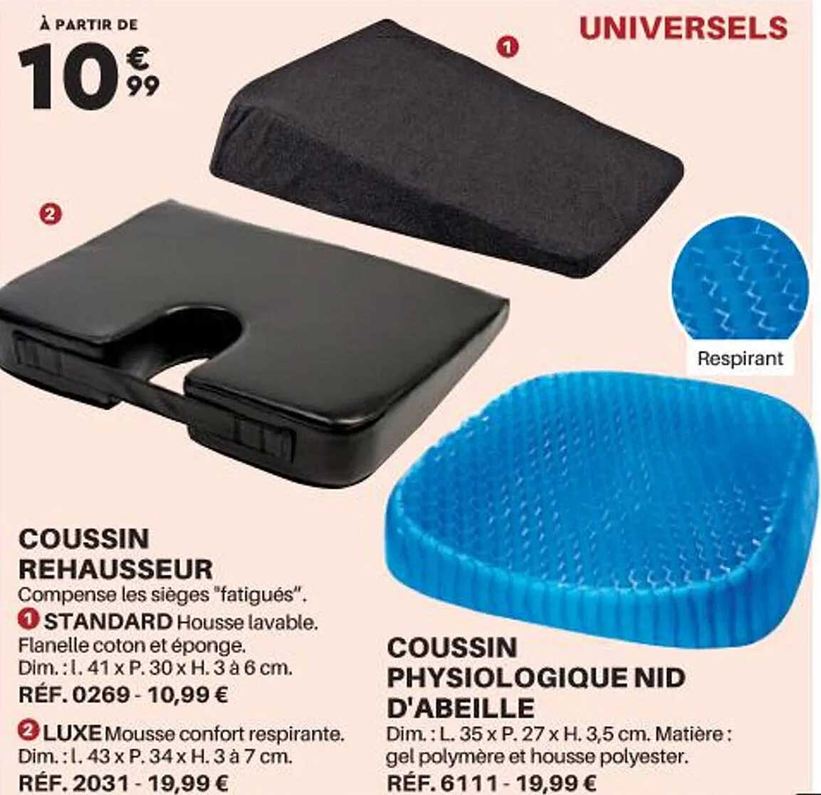 coussin rehausseur ou coussin physiologique nid d'abeille