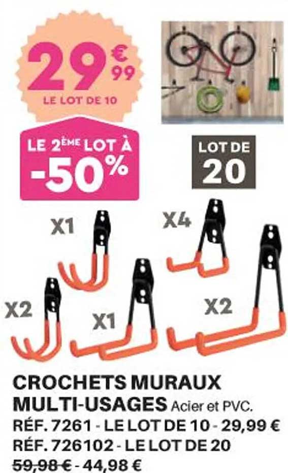 crochets muraux multi-usages