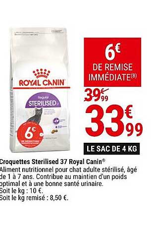 croquettes sterilised 37 royal canin