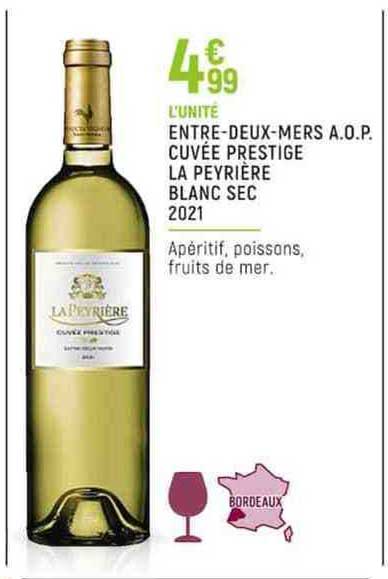 entre-deux-mers a.o.p. cuvée prestige la peyrière blanc sec 2021