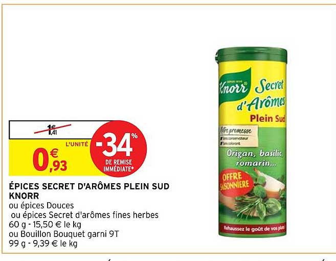 épices secret d'arômes plein sud knorr