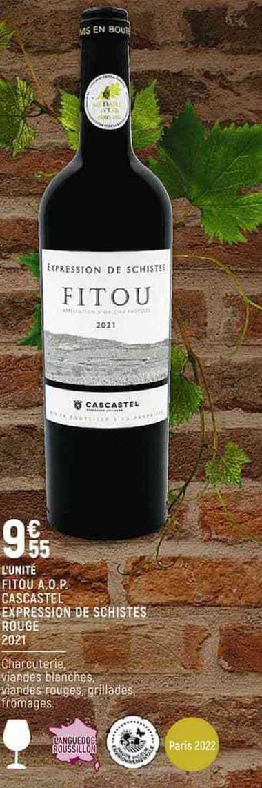 fitou a.o.p. cascastel expression de schistes rouge 2021