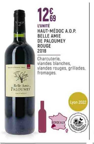 haut-médoc a.o.p. belle amie de paloumey rouge 2018