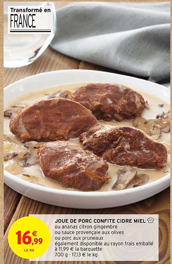 joue de porc confite cidre miel