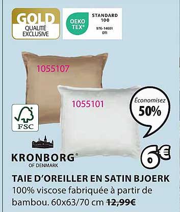 kronborg taie d'oreiller en satin bjoerk