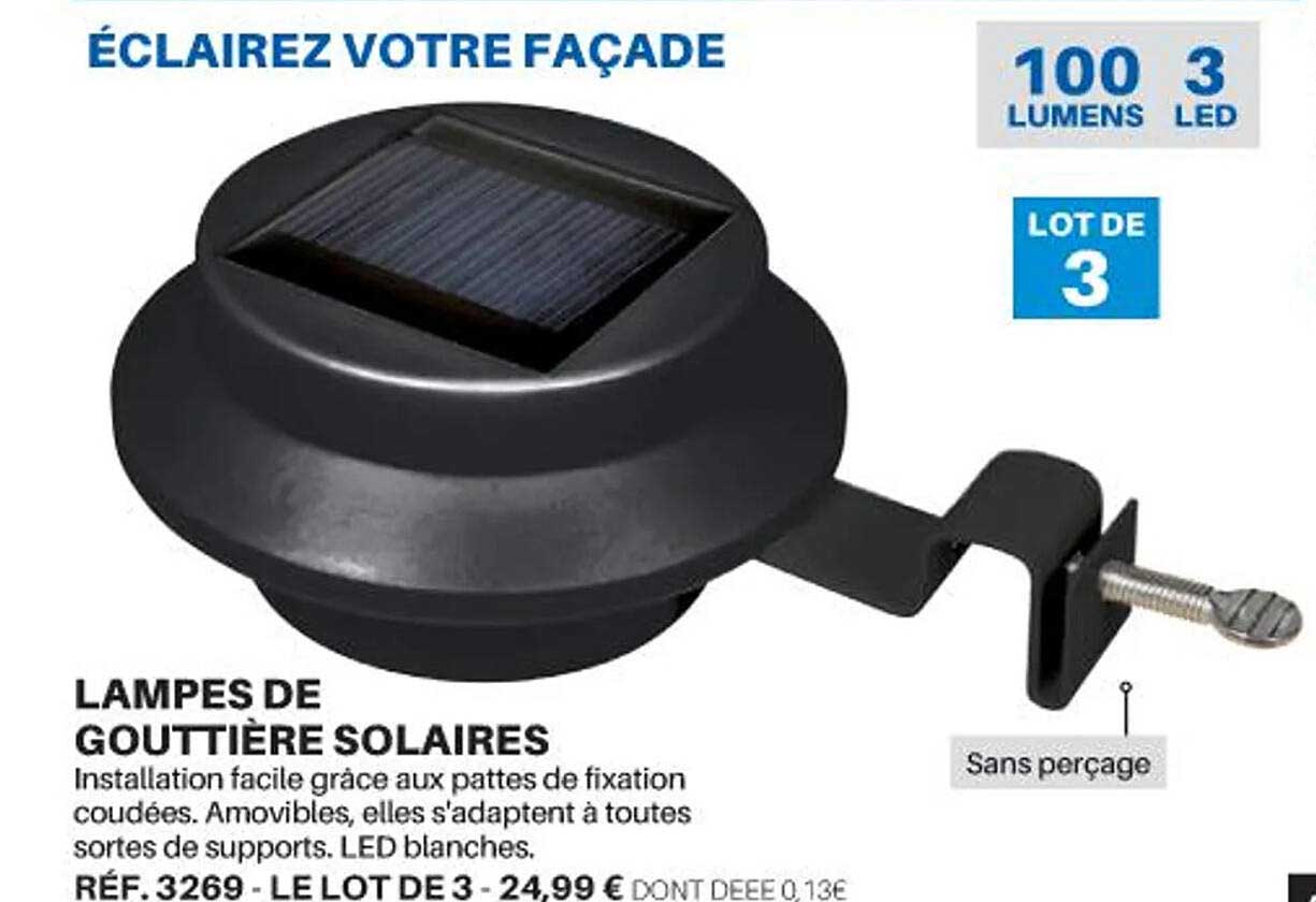 lampes de gouttière solaire