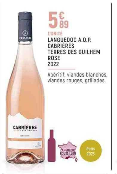 languedoc a.o.p. cabrières terres des guilhem rosé 2022