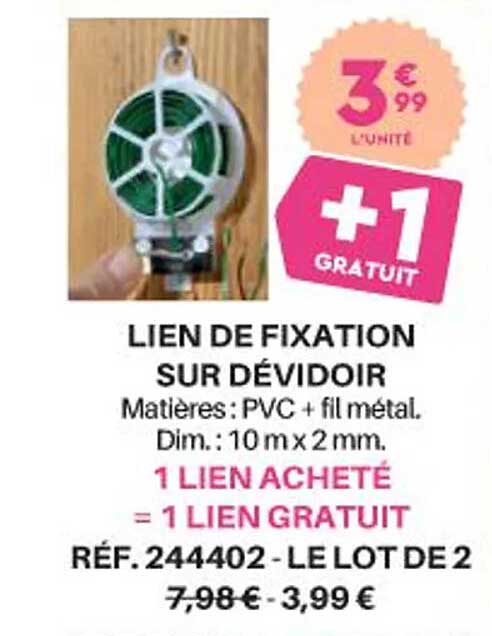 lien de fixation sur dévidoir