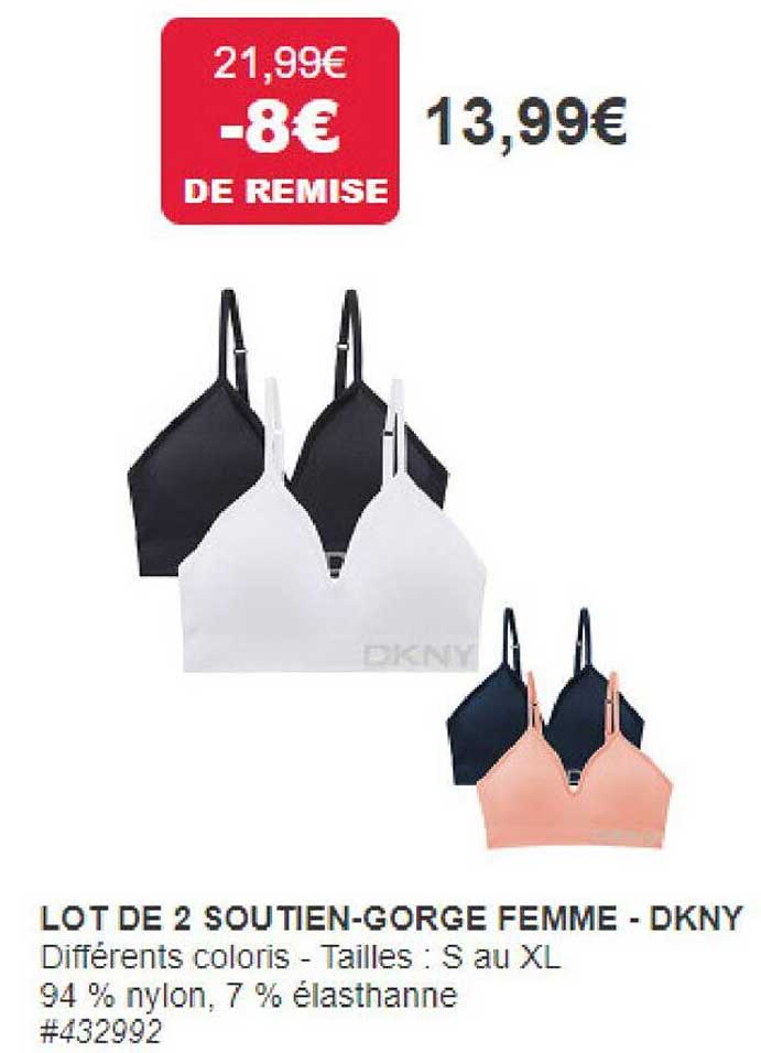 lot de 2 soutien-gorge femme - dkny