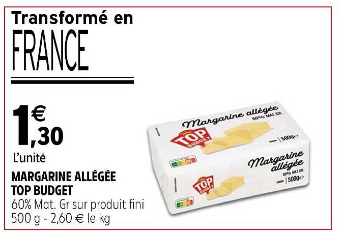 Margarine Allégée Top Budget
