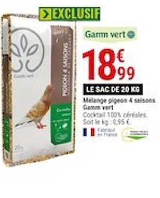 mélange pigeon 4 saisons gamm vert