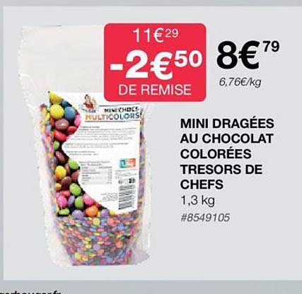 mini dragées au chocolat colorées trésors de chefs