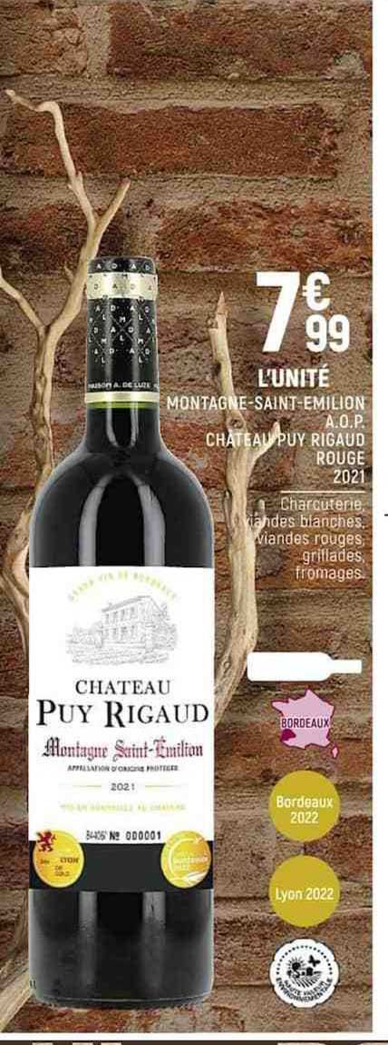 montagne-saint-émilion a.o.p. château puy rigaud rouge 2021