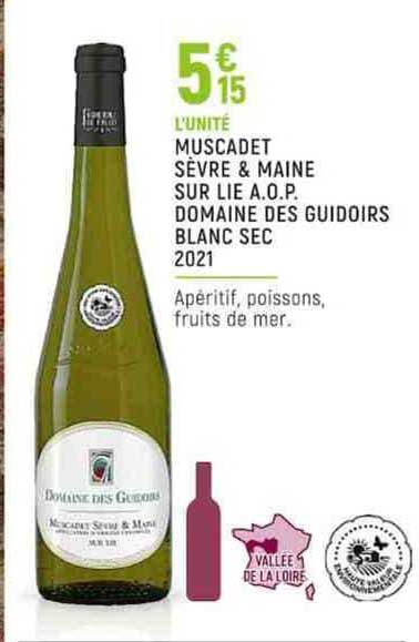 muscadet sèvre & maine sur lie a.o.p. domaine des guidoirs blanc sec 2021