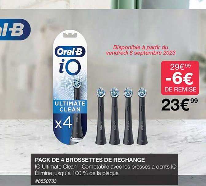 pack de 4 brossettes de rechange oral-b