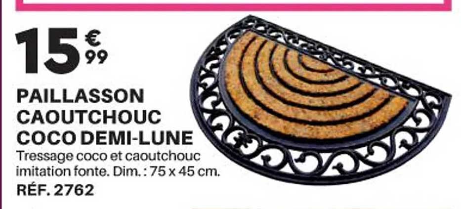 paillasson caoutchouc coco demi-lune