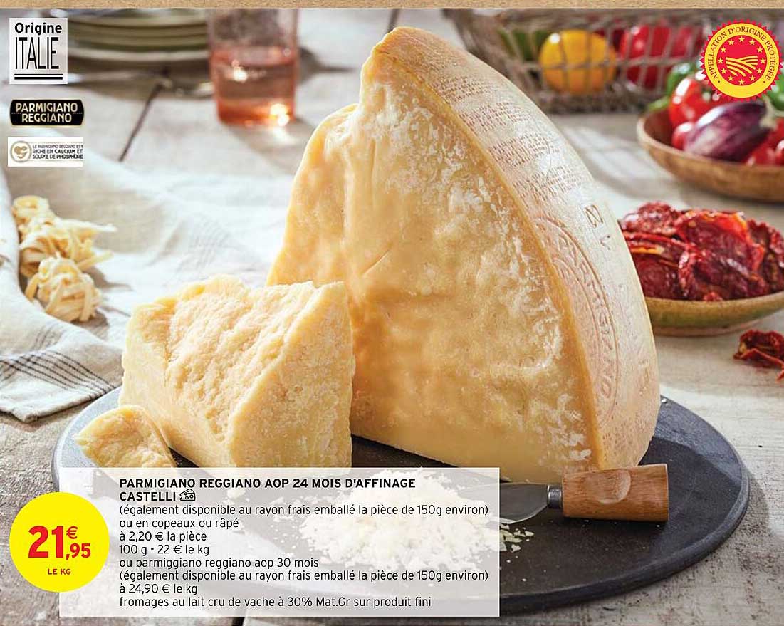 parmigiano reggiano aop 24 mois d'affinage castelli