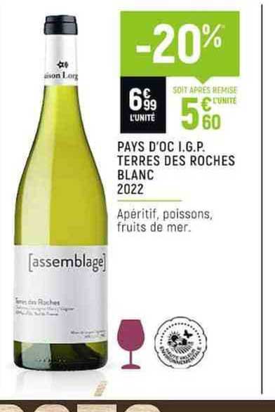 pays d'oc i.g.p. terres des roches blanc 2022