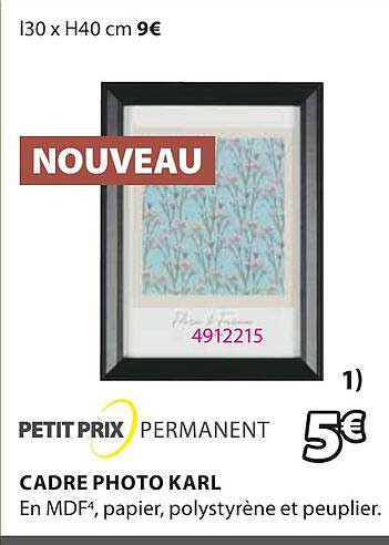 petit prix permanent cadre photo karl