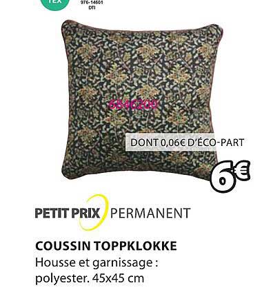 petit prix permanent coussin toppklokke