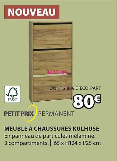 petit prix permanent meuble à chaussures kulhuse