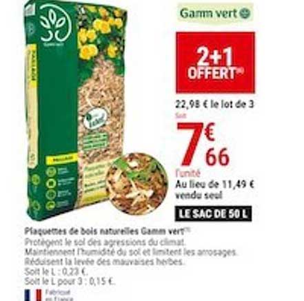 plaquettes de bois naturelles gamm vert