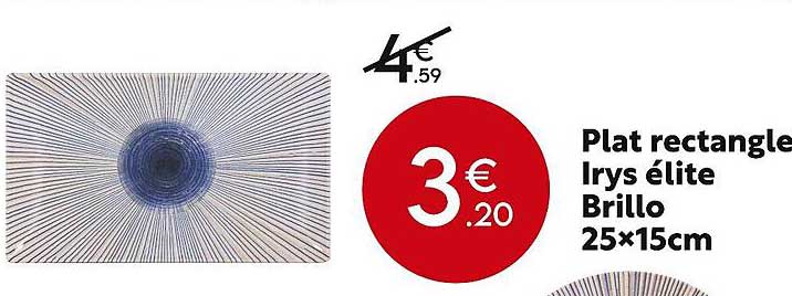 plat rectangle irys élite brillo 25 x 15 cm