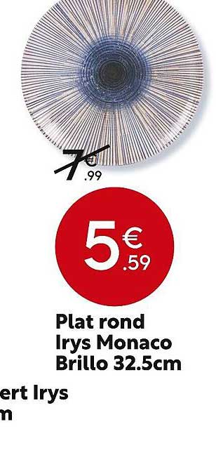 plat rond irys monaco brillo 32.5 cm